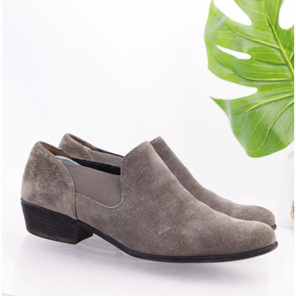 Paul Green Faith Boots Womens Size 9 Gray Suede Ankle Low Heel Chelsea Booties